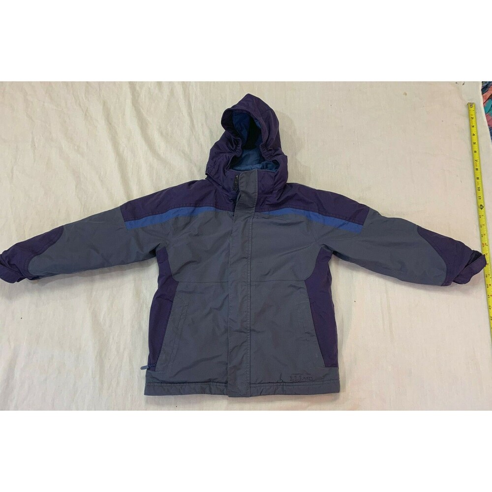 L.L.BEAN BOYS HOODED NYLON JACKET COAT SIZE 5-6